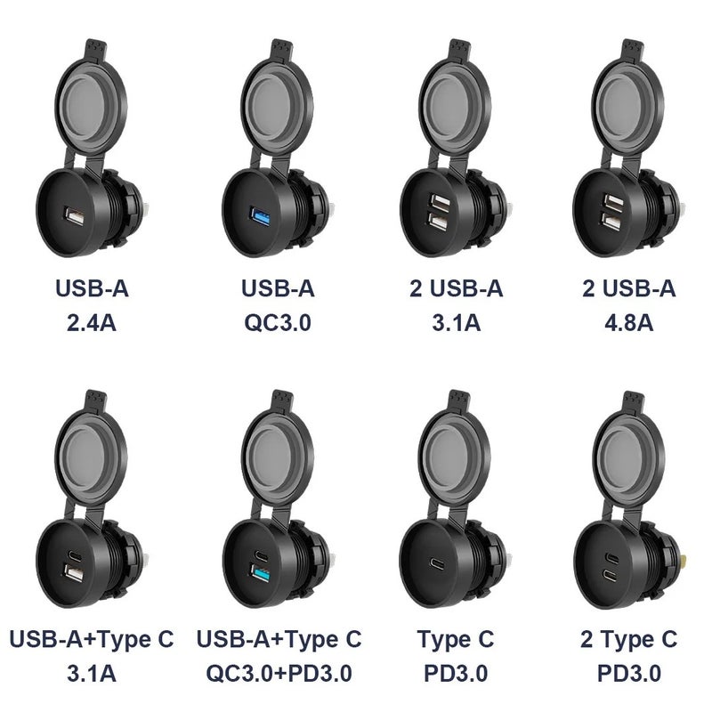 Bluejw Dual USB QC 3.0 Car Charger Socket, 12V/24V Automobile Power Outlet Adapter Panel for Car Boat RV ATV UTV Phone Charging - Image 3